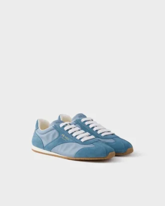 Adidași cu șireturi din Re-Nylon și piele de căprioară