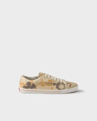 Adidași din pânză cu imprimeu floral și șireturi