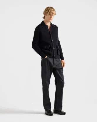 Blugi din denim brut cu curea din piele