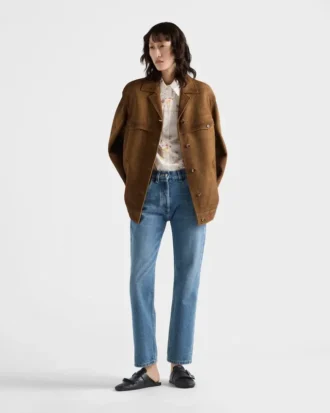 Blugi din denim cu croi drept