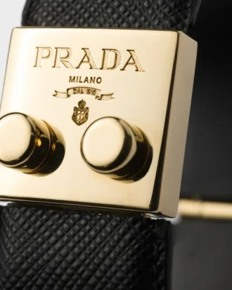 Brățară din metal și piele Saffiano