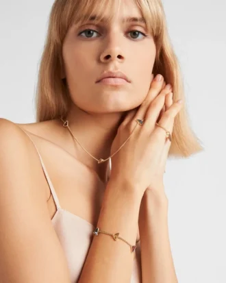 Brățară Eternal Gold Chain din aur galben și pietre semiprețioase
