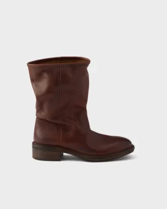 Cizme din piele cu efect vintage