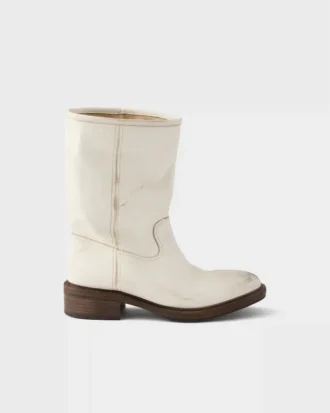 Cizme din piele cu efect vintage