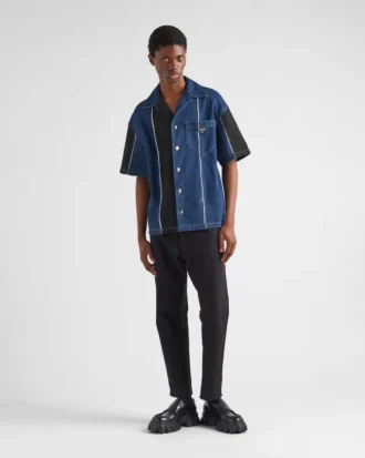 Cămașă din denim cu dungi Double Match Cămașă din denim cu dungi Double Match