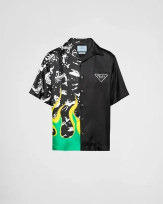 Cămașă din twill de mătase Double Match Cămașă din twill de mătase Double Match