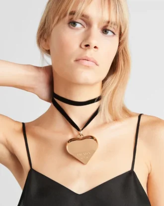 Colier choker Eternal Gold cu pandantiv mare din aur galben