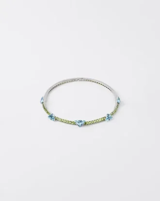 Colier Couleur Vivante – Aur alb cu acvamarin și peridot