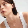 Colier cu pandantiv micro triunghiular Eternal Gold din aur alb și diamante
