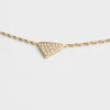 Colier cu pandantiv micro triunghiular Eternal Gold din aur galben și diamante