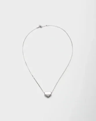 Colier Eternal Gold Nano Heart din aur alb cu diamant creat în laborator Colier Eternal Gold Nano Heart din aur alb cu diamant creat în laborator
