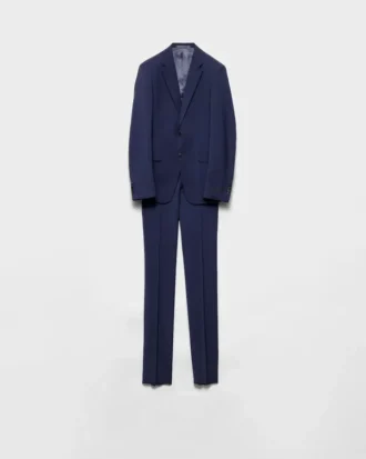 Costum cu un singur rând de nasturi din lână și mohair