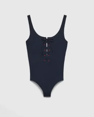 Costum de baie din jersey elastic, dintr-o singură piesă
