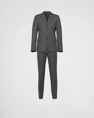 Costum din lână cu un singur rând de nasturi