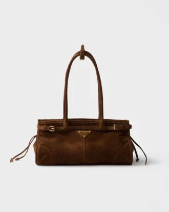 Geantă de mână Prada Bonnie Medium din piele de căprioară