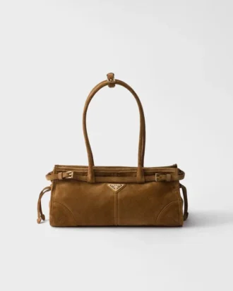 Geantă de mână Prada Bonnie Medium din piele de căprioară