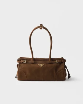 Geantă de mână Prada Bonnie Medium din piele nubuc