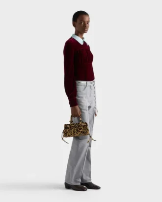 Geantă de mână Prada Bonnie Mini din piele imprimată