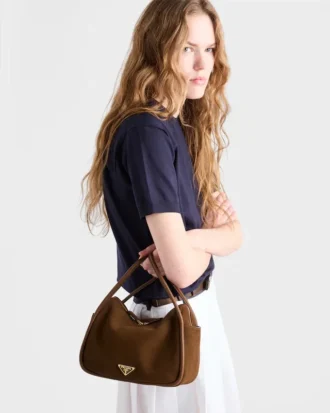 Geantă de mână Prada Darling din piele de căprioară