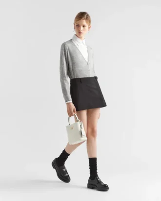 Geantă mică Prada Panier din piele Saffiano