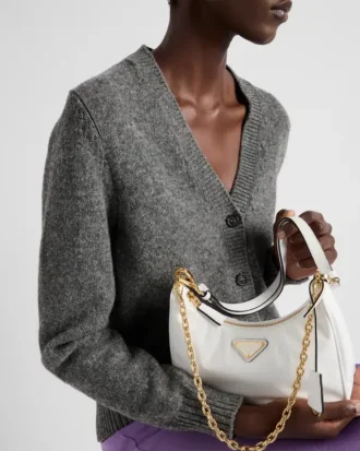 Geantă mini din piele lăcuită Prada Re-Edition Naplak