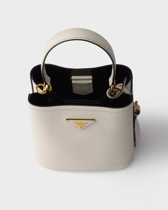 Geantă mini Prada Panier din piele Saffiano Geantă mini Prada Panier din piele Saffiano