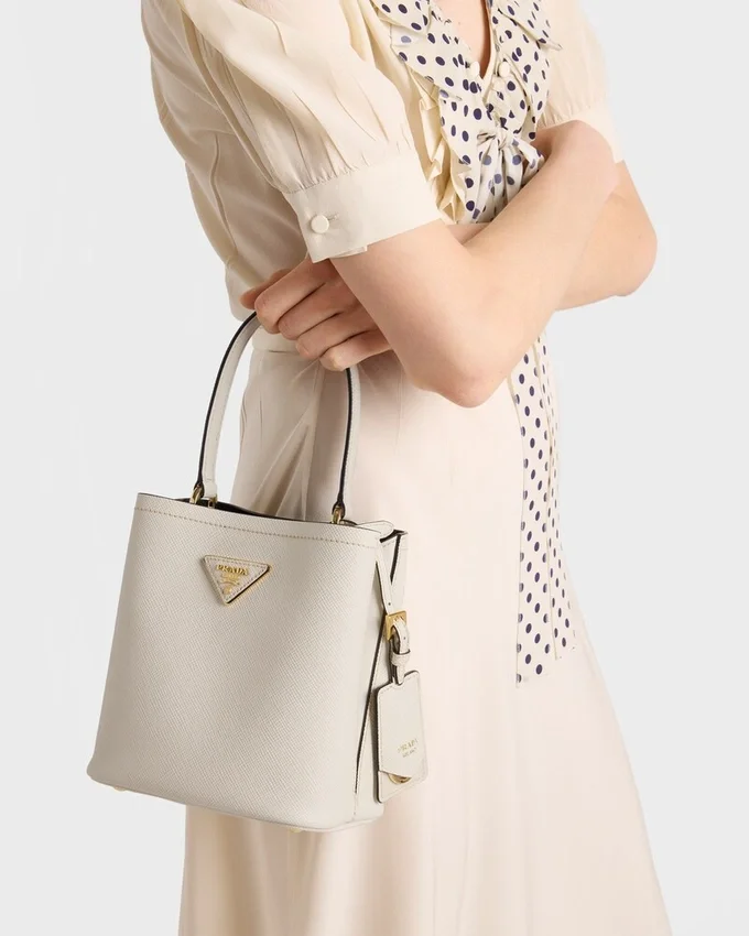 Geantă mini Prada Panier din piele Saffiano Geantă mini Prada Panier din piele Saffiano