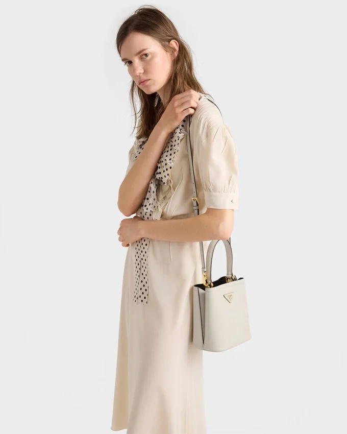 Geantă mini Prada Panier din piele Saffiano Geantă mini Prada Panier din piele Saffiano