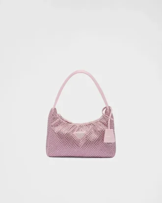 Geantă mini Prada Re-Edition din satin cu cristale Geantă mini Prada Re-Edition din satin cu cristale