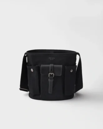 Geantă mini tip sac din pânză și piele Prada Route