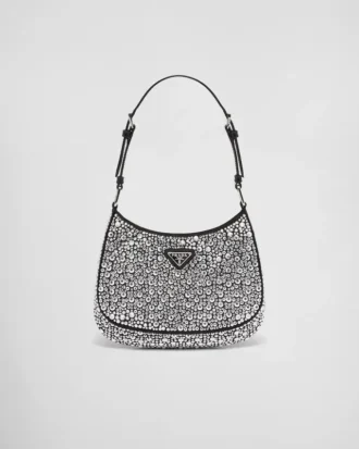 Geantă Prada Cleo din satin cu cristale