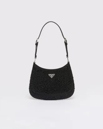 Geantă Prada Cleo din satin cu cristale