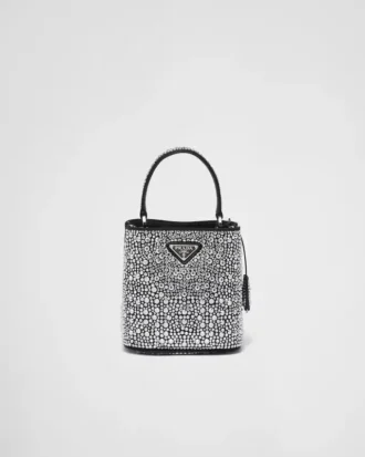 Geantă Prada Panier din satin cu cristale Geantă Prada Panier din satin cu cristale
