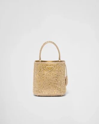 Geantă Prada Panier din satin cu cristale Geantă Prada Panier din satin cu cristale