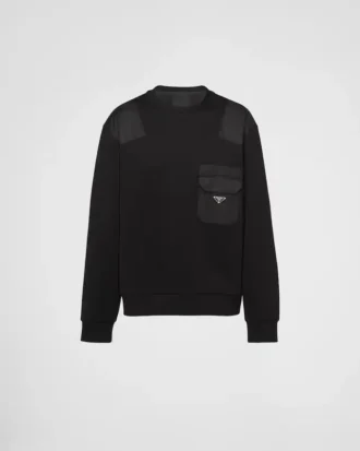 Hanorac din bumbac cu detalii din Re-Nylon