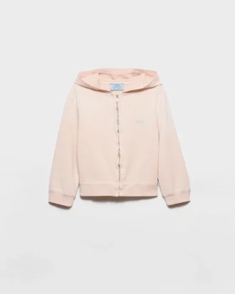 Hanorac din bumbac fleece cu fermoar
