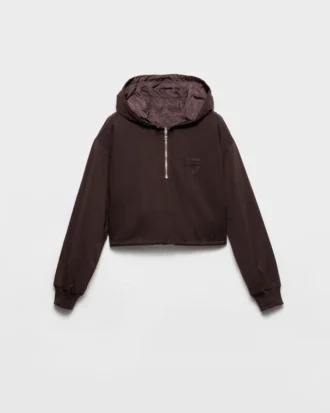 Hanorac reversibil din jersey de bumbac și Re-Nylon