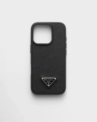 Husă din piele Saffiano pentru iPhone 16 Pro