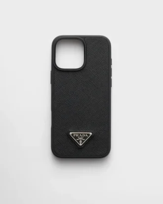 Husă din piele Saffiano pentru iPhone 16 Pro Max