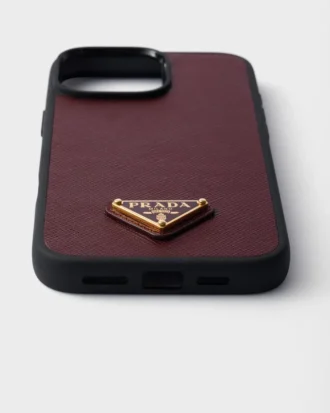 Husă din piele Saffiano pentru iPhone 16 Pro Max