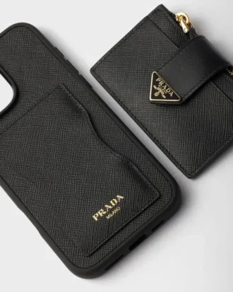 Husă din piele Saffiano pentru iPhone 16 Pro Max