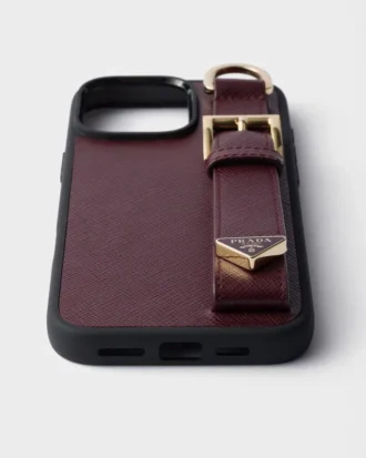 Husă din piele Saffiano pentru iPhone 16 Pro Max