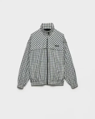 Jachetă blouson din chambray în carouri