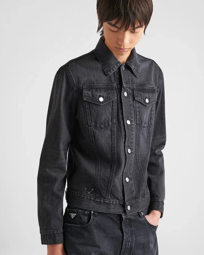 Jachetă blouson din denim Jachetă blouson din denim