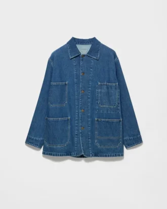 Jachetă blouson din denim deschis Jachetă blouson din denim deschis