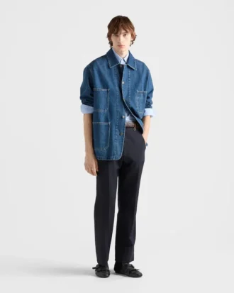 Jachetă blouson din denim deschis Jachetă blouson din denim deschis