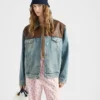 Jachetă blouson din denim și piele Jachetă blouson din denim și piele