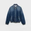 Jachetă blouson din denim spălat Jachetă blouson din denim spălat