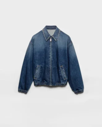 Jachetă blouson din denim spălat Jachetă blouson din denim spălat