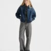Jachetă blouson din denim spălat Jachetă blouson din denim spălat